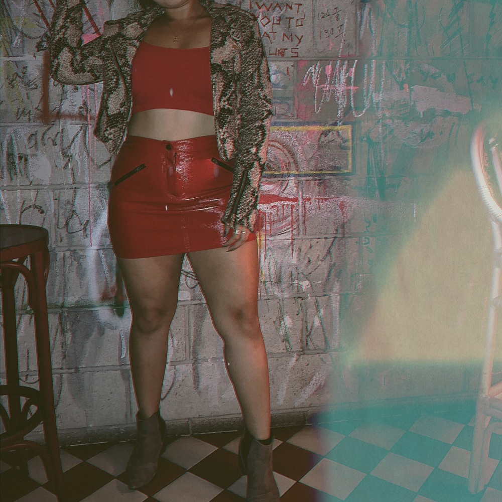 Vinyl Like Mini Skirt